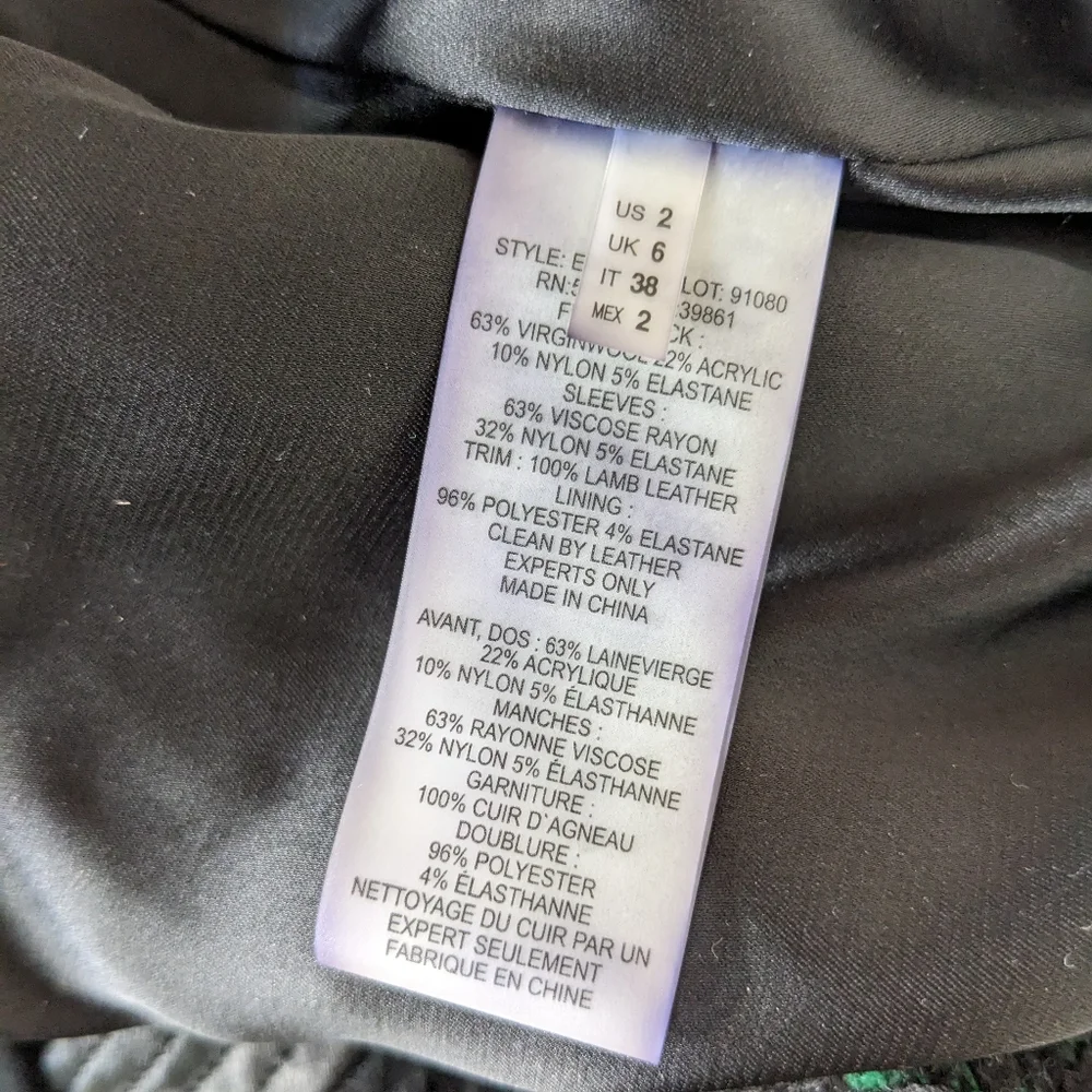 Elie Tahari Francis leather and tweed jacket - Picture 9 of 12